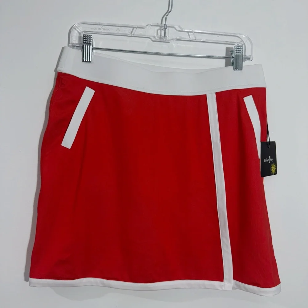 NWT Belyn Key Farrah Wrap Golf‎ Skort In Poppy Red/White Small Tennis Activewear
